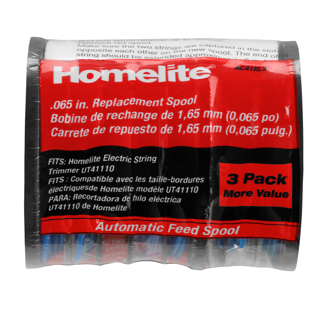 Electric String Trimmer Dual 0.65" Line & Spool (3-Pack)