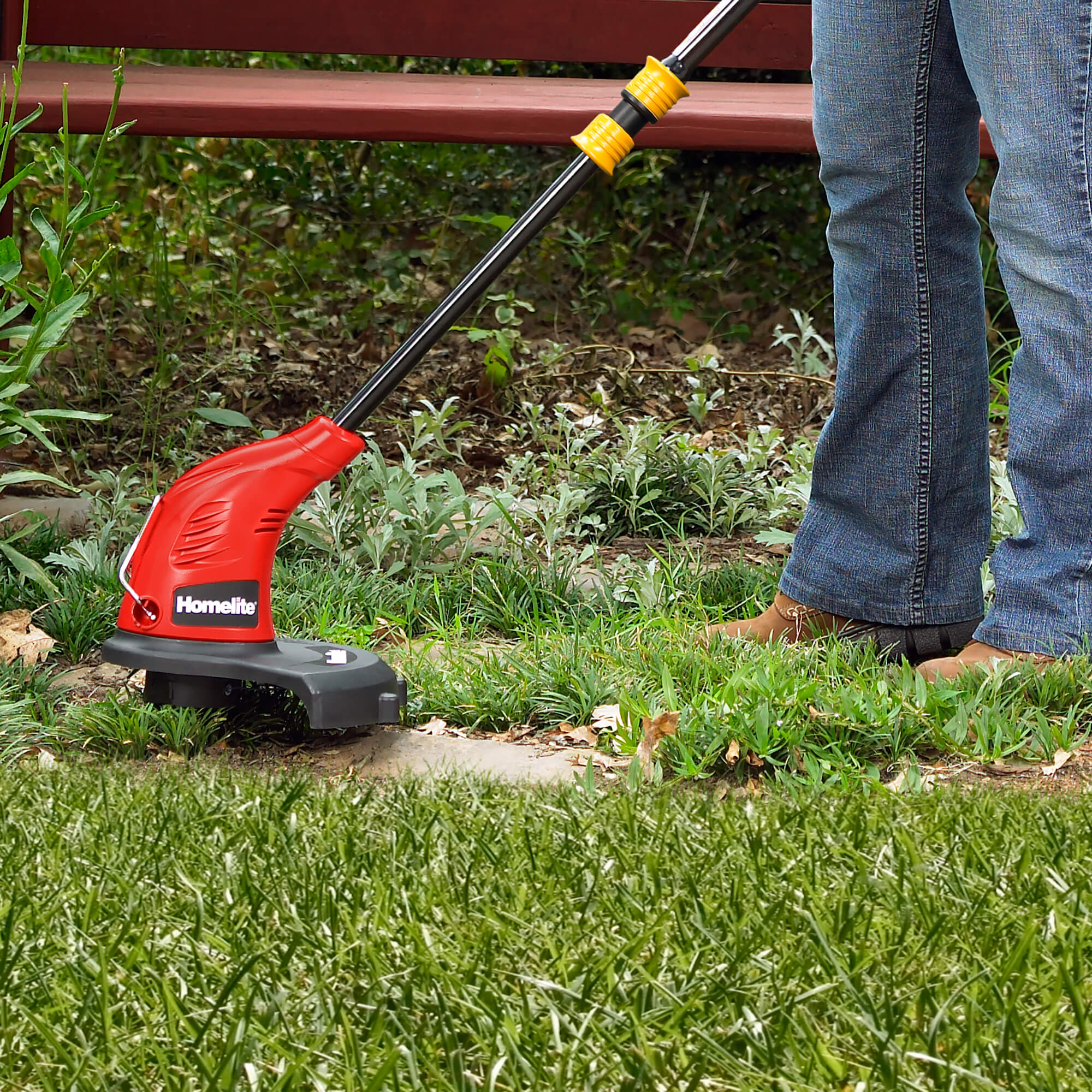 13" Electric String Trimmer/Edger side profile in use 1