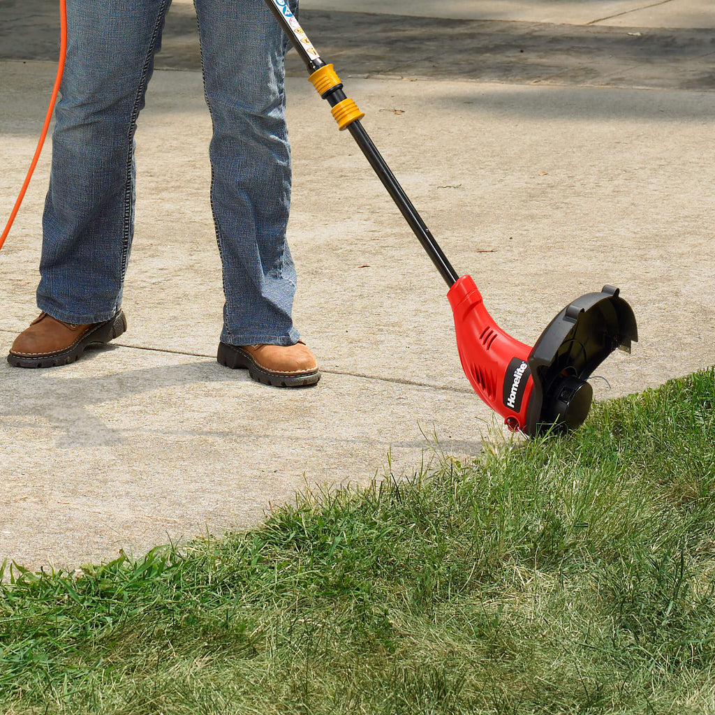 13" Electric String Trimmer/Edger side profile edging the walkway